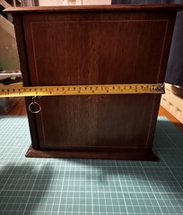 Antique Edwardian oak inlaid Wooden Smokers Cabinet Humidor – Lockable With Key