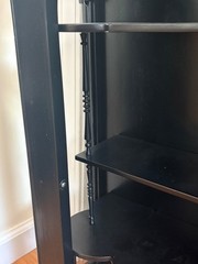 Antique Asian Chinese Oriental Curio Cabinet 4 Shelves Glass Door 33″H 30″W