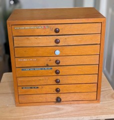 Speciman Cabinet 8 Drawer Bakelite Handles Vintage Mid Century