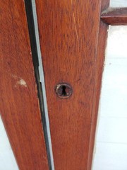 PAIR WHIMSICAL EARLY COUNTRY VICTORIAN WALNUT WAVY CHINA CABINET DOORS, 22 X 58.