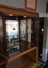 Vintage Campaign Style Oak China Hutch