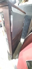 Antique Oak Victorian Bow Glass China Cabinet Curio