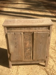 Antique Reclaimed Longleaf Heart Pine Wood Hutch Cabinet 30”L x 36”H x 10”W
