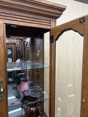 63691 Oak Curio China Cabinet With Light