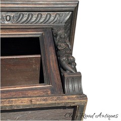 antique figural carved Oak hanging cabinet victorian Black Forest repurpose part