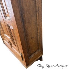 Antique victorian tiger oak hanging cupboard medicine cabinet raised panel