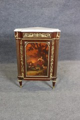 Rare Signed Millet Vernis Martin Paint Decorated French Louis XVI Corner Cabinet