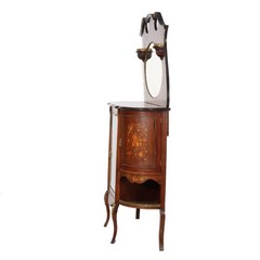 Antique French Rosewood, Marquetry & Ormolu Curio Top Cabinet C1890