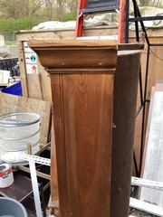 Antique Corner Cabinet Wood Painted 80” T 24” L 10”D Unique From England