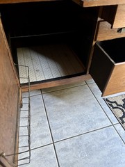 1920s Antique McDougall Hoosier Wood Cabinet With Pie Safe and Flour Sifter