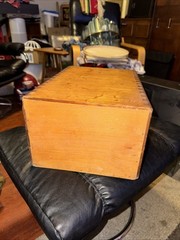 Vtg 1 Drawer Library Card Catalog Box Index File 15x10x7 Dovetail 5×8 Card