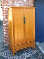 Chinese Antique 2 Drawer 2 Door Bedroom Armoire Wardrobe Cabinet