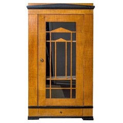 Antique Biedermeier Style Single Drawer Display Cabinet