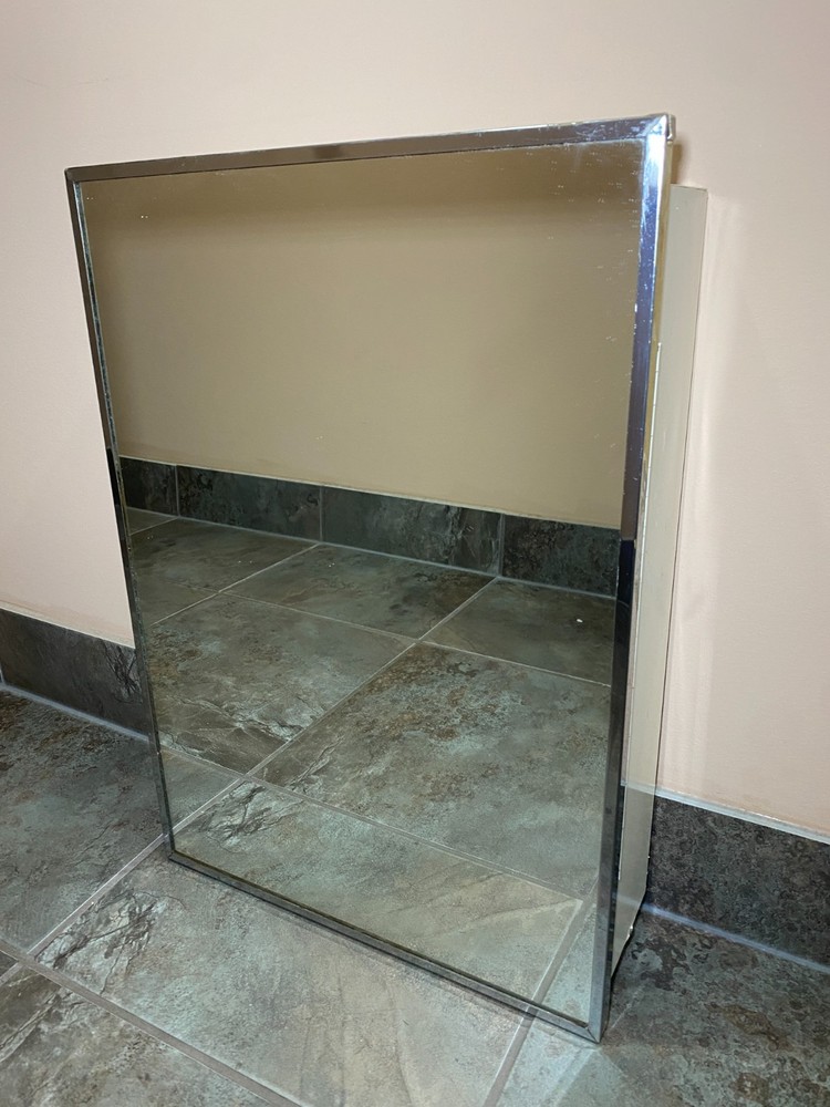Vintage Art Deco Recessed Medicine Cabinet Mirror Metal Bathroom Wall Cabinet