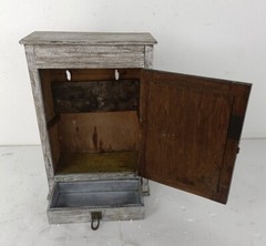 Antique Medicine Apothecary Cabinet Beveled glass Painted White, Barn Farmhouse