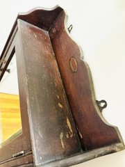 Antique Wall Mounted Wood Locking Medicine Cabinet Mirror Door Towel Rack Shelf