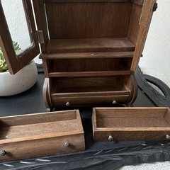Antique Salesman Sample, 19th Century, Walnut, 2pc Hutch, Glass, Riveted Hinges
