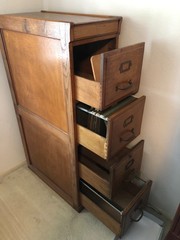 Antique Filing Cabinet, four drawer, oak, for filing letter size documents