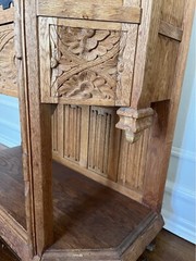 Vintage Spanish Baroque Style Carved Oak Bar Cabinet