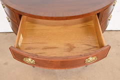 Baker Furniture Federal Inlaid Mahogany and Satinwood Demilune Cabinet