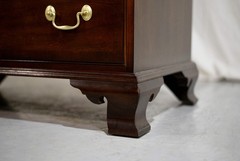 Vintage Chippendale Style Flip Top Media or Storage Unit with Faux Drawers