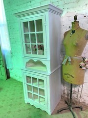 Painted Cottage Shabby Chic French Bookcase / China Hand Made Display Cabinet