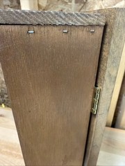 Vintage Farmhouse Louvered Wood Cabinet Rustic