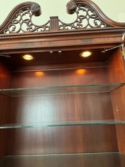 1980s Councill Craftsman Regency Style Flame Mahogany Curio China Display Cabine