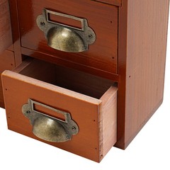 16 Drawers Tabletop Library Card Catalog Cabinet Vintage Apothecary Storage Box