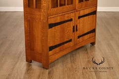 Stickley Mission Collection Oak China Cabinet With Strap Hardware