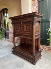 Antique French Cabinet Wine Liquor Greek Key Walnut Regency Sideboard c1890