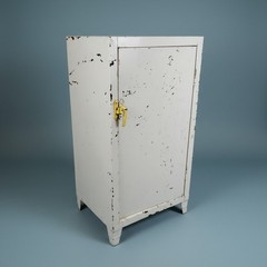 Industrial Metal Medical Cabinet White Steel Storage Locker 28″ Freestanding Sm