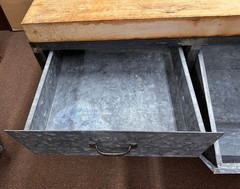 Antique Bakers Table Kitchen Center Island Store Counter 3″ Butchers Block Steel