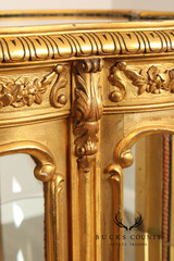 Rococo Style Giltwood Curio Cabinet With Glass Panels