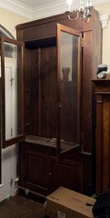 Solid Oak Antique Glass-Front Gun Cabinet / Bookcase