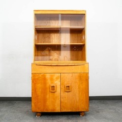 Mid Century Modern Credenza Display China Cabinet Heywood Wakefield Champagne