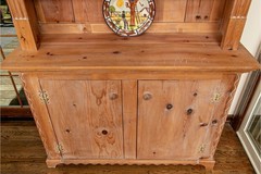 Antique Knotty Pine Hutch Cabinet Or Welsh Dresser