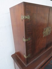 Chippendale Early 1920s Tall China Cabinet Cupboard with Brass Accent 6453