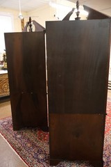 Pair of English Regency Style Mahogany Inlaid Corner Cabinets