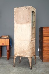 Antique Medical Cabinet Apothecary Glass Display Case Medicine Industrial VTG