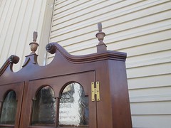 56879 Solid Cherry CUSTOM Hand MADE 2 piece Corner China Cabinet Curio