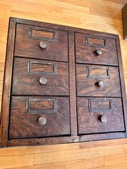 Antique Globe Wernicke 6 Drawer Oak Card File Cabinet c1905 Apothecary Tiger