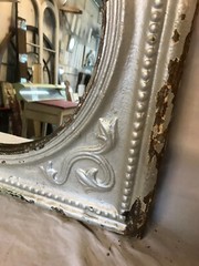 Vintage Decorative Salvaged Tin Ceiling 23″ SQ. Silver Metal Mirror Old 789-25B