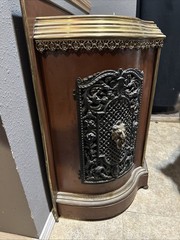 French 19th Century Cast Iron Dry Bar Cabinet with Lion Head Motifs Circa 1900