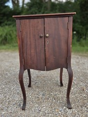 Antique Mahogany Wood Music Cabinet Record Cabinet Side Table