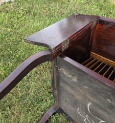 Antique Mahogany Wood Music Cabinet Record Cabinet Side Table