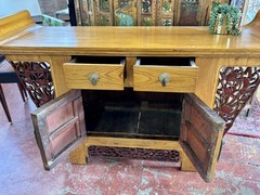 Chinese Altar Styled Sideboard, Cabinet Or Dry Bar, 71.5″ Wide x 36.75″ Tall