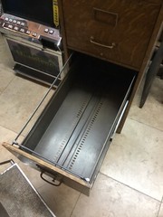 Rare Antique Macey Tiger Oak Metal Four Drawers File Cabinet Metal Body !
