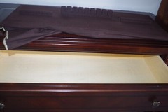 Broyhill Mahogany Wood China Marbel Top Silver Wear Cabinet