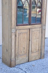 Antique Italian Renaissance 109″ Tall Carved Wood Gothic Cupboard Hutch Cabinet